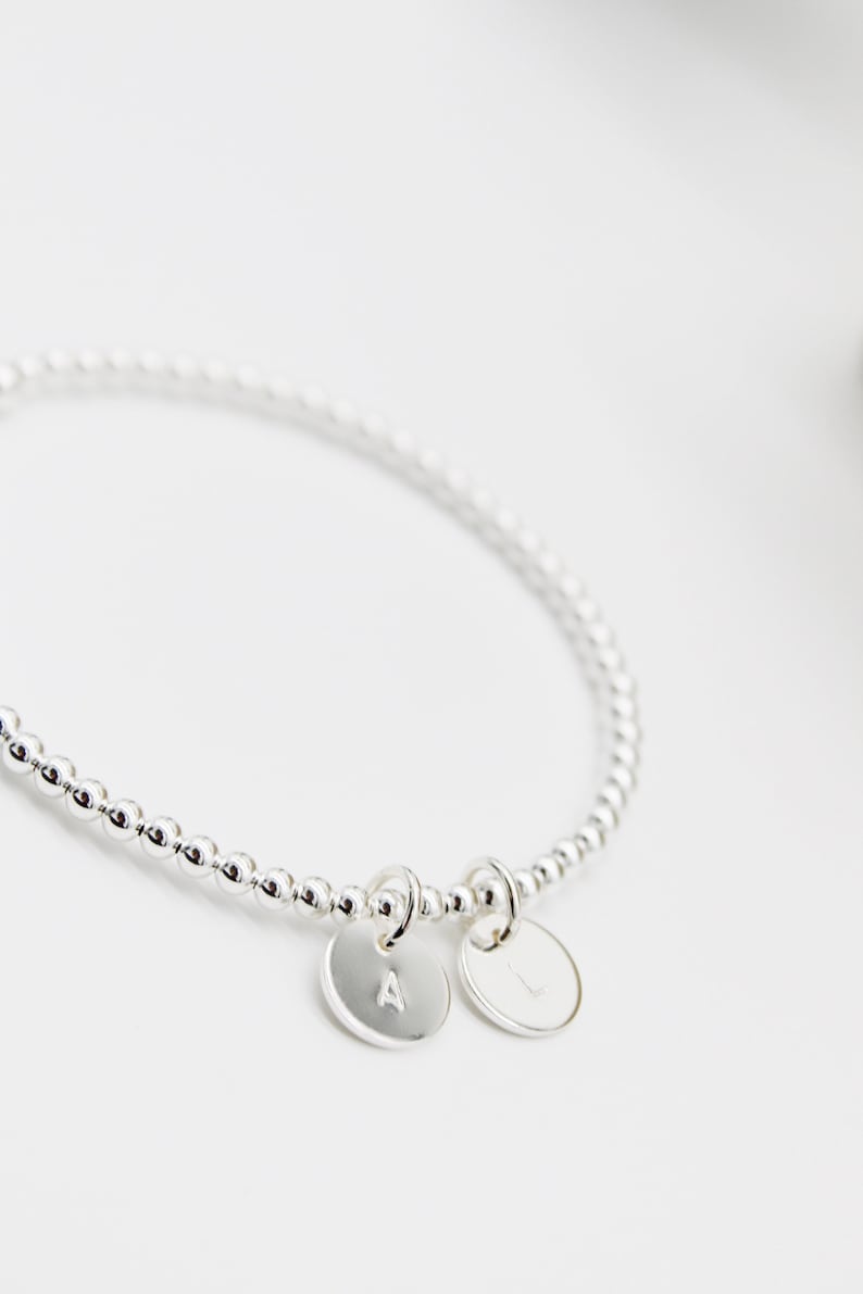 Silver bracelet, Beaded Bracelet, Sterling silver bracelet, 925 sterling silver bracelet, Silver bracelet for women, Charm Bracelet,Bracelet image 9