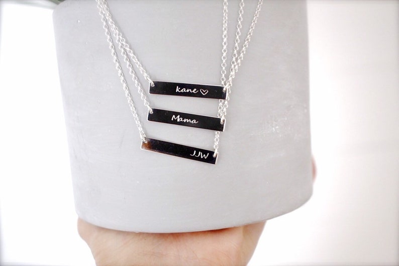 Dainty Coordinates Custom Bar Necklace, Latitude Longitude necklace, Personalized Custom Location Jewelry, Engraved wedding Date necklace, image 5