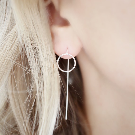 Circle bar clearance drop earrings