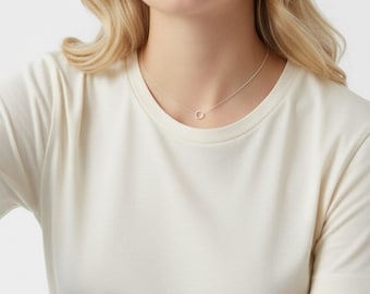 Dainty Sterling Silver Circle Choker: Minimalist Necklace