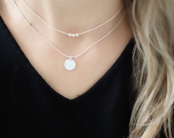 Circle  Necklace, Silver Necklace, Danity Minimal circle , Delicate necklace, Silver necklace , Minimalist necklace,sterling silver Necklace