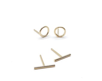 Stud earrings, 14k Gold Filled stud earrings, Gold stud earrings, earrings, Tiny line earrings gold earrings, bar earrings, Gift for her