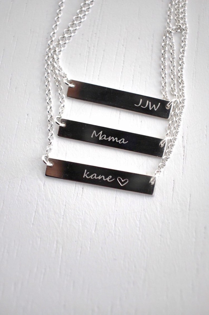 Dainty Coordinates Custom Bar Necklace, Latitude Longitude necklace, Personalized Custom Location Jewelry, Engraved wedding Date necklace, image 10