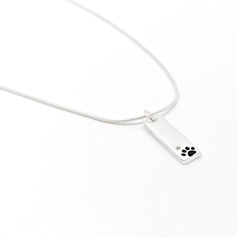 Collar para perros, Joyería personalizada para mujeres, Regalo conmemorativo de mascotas animales, Collar de plata, Regalo para la pérdida de su mascota, Plata de ley imagen 1