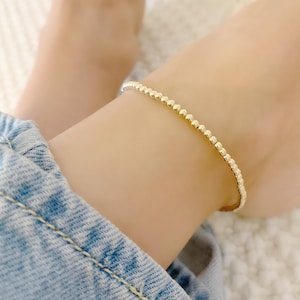 Gold Anklet Bracelet, Ankle Bracelet, Anklet Bead Bracelet Layered Anklet for Women, Handmade Jewelry, Gold Anklet for Women, Gifts for Her