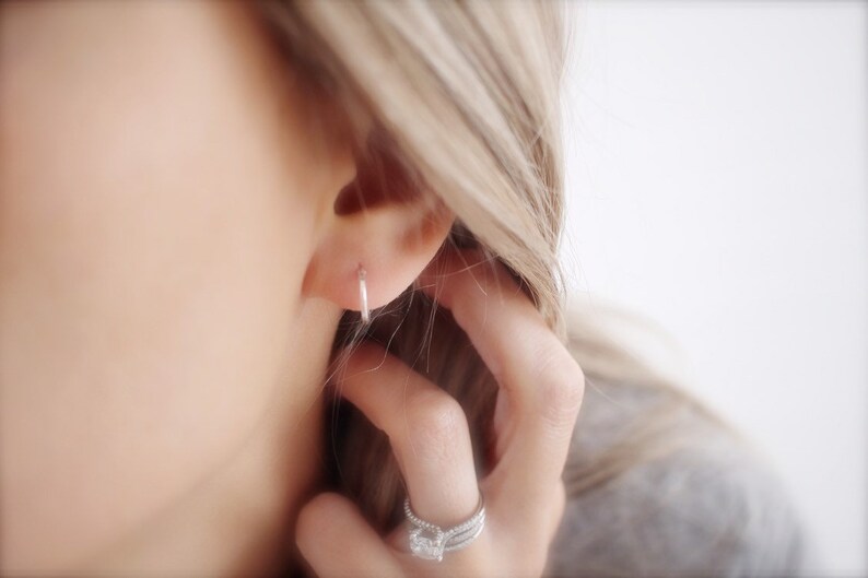 Tiny hoops Light weight silver hoops Geometric earrings Small Silver Hoop earrings Thin silver hoops sterling silver Gift for her