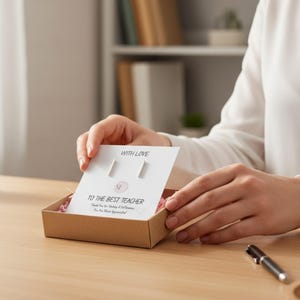 Regalo de agradecimiento para profesores, regalo para profesores, pendientes minimalistas de plata de ley con forma de barra.