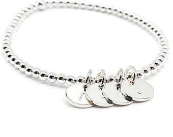 Bracciale d'argento, braccialetto di perline, braccialetto d'argento sterling, braccialetto d'argento sterling 925, braccialetto d'argento per le donne, braccialetto di fascino, braccialetto