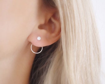Crystal ear jacket • Silver ear jacket • silver ear jacket • sterling silver earrings • earrings dangle • bridesmaids earrings • earrings