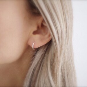Huggie Hoop Earrings Silver Hoop Earrings Small Hoop Earrings Dainty Earrings Minimalist Earrings Silver Gold Hoop Earrings Gift image 6