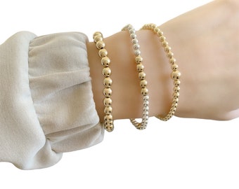 Dainty Gold bracelets • Minimalist Bracelet • Sterling silver beaded bracelet • Gold Beaded Ball Bracelet • Everyday Gold Bracelet