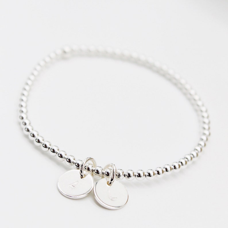 Silver bracelet, Beaded Bracelet, Sterling silver bracelet, 925 sterling silver bracelet, Silver bracelet for women, Charm Bracelet,Bracelet image 10