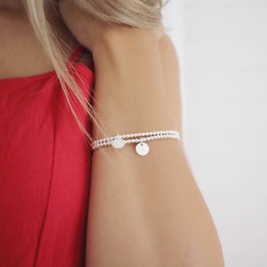 Silver bracelet, Beaded Bracelet, Sterling silver bracelet, 925 sterling silver bracelet, Silver bracelet for women, Charm Bracelet,Bracelet image 5