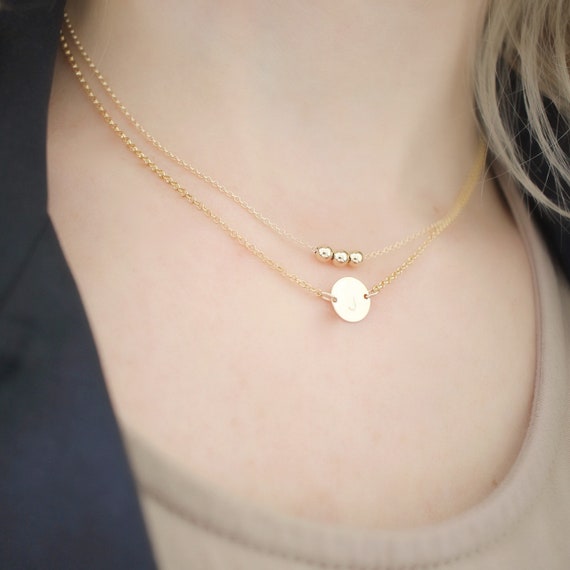 Gold initial necklace etsy deals