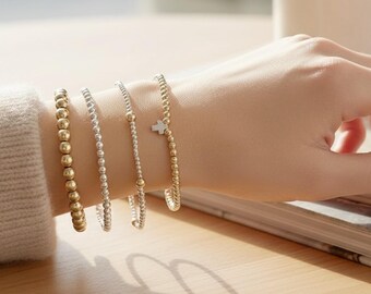 Pulsera de cruz de oro de 14 quilates: delicada joyería religiosa, regalo de comunión