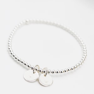 Silver bracelet, Beaded Bracelet, Sterling silver bracelet, 925 sterling silver bracelet, Silver bracelet for women, Charm Bracelet,Bracelet image 2