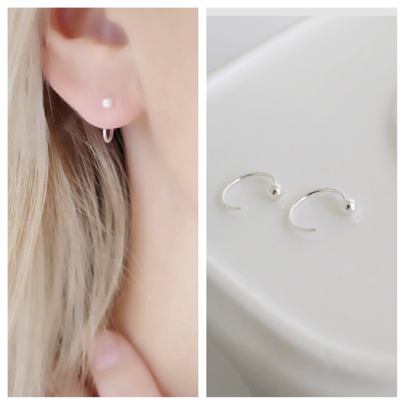 Open huggie hoop earring small hoops stud earrings Mini Etsy