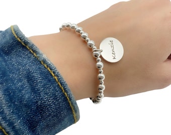 Sterling Silver Bracelet For Women, Dainty Silver Bracelet, Initial Bracelet, Gift For Women, Stacking Silver Bracelets, Gifts for Her Mum