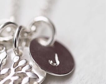 Personalized Hand Stamped Charm,Initial Charm, Personalized Sterling Silver Add On, Necklace Pendant Disc,necklace, personalized disc,Silver