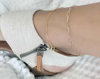 Gold anklet Bracelet • Anklet Bracelet • Silver Anklet Bracelet • Anklet • Anklet Bead Bracelet • Satellite gold Anklet Dainty chain Anklet
