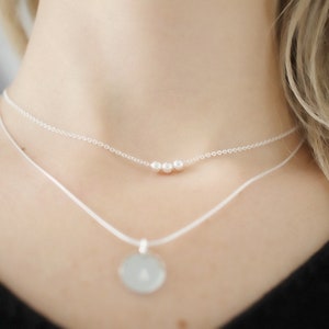 Circle Necklace, Silver Necklace, Danity Minimal circle , Delicate necklace, Silver necklace , Minimalist necklace,sterling silver Necklace image 5