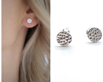 Tiny Circle earrings, Delicate earrings, Minimalist earrings, shape earrings, stud earrings, small earrings, Triangle stud, tiny stud