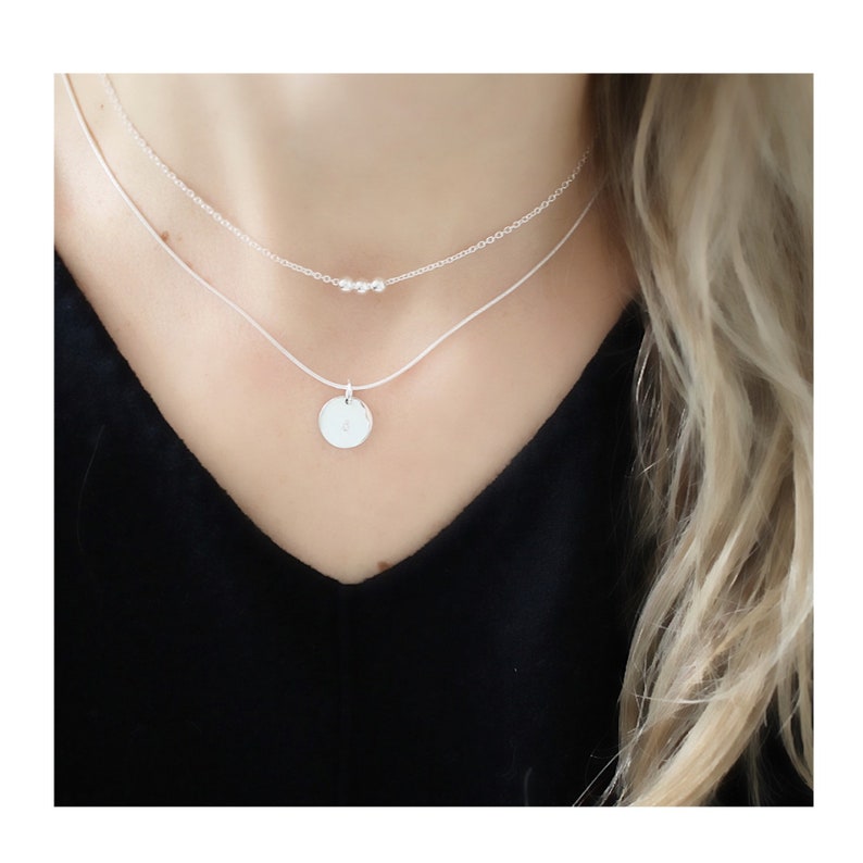 Circle Necklace, Silver Necklace, Danity Minimal circle , Delicate necklace, Silver necklace , Minimalist necklace,sterling silver Necklace image 3
