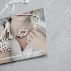 Dainty circle chain choker, Silver Mini circle necklace, sterling silver, open circle pendant, silver necklace, necklace,Minimalist necklace image 5