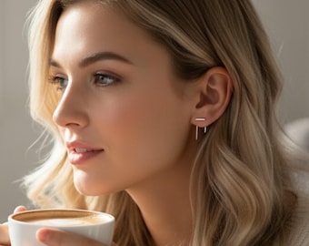 Minimalistiska örhängen i sterlingsilver: Moderna vardagssmycken