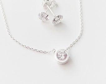 Choker Necklace • Silver Necklace • Dainty Crystal necklace • Delicate necklace • Choker Necklace • Silver necklace • necklace • gift