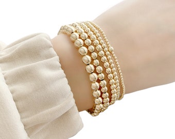 Dainty Gold bracelets • Minimalist Bracelet • Tarnish Resistant beaded bracelet • Gold Beaded Ball Bracelet • Everyday Gold Bracelet