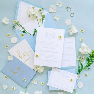 Blue and White Regency Wedding Invitation Suite, Elegant Vine Floral Wedding Invitations, Classic Garden Wedding Invite – Regency Suite