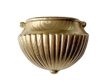 Gold Urn Wall Pocket, Homco Golden Wall Urn, Hanging Wall Planter, Faux Wood Golden Wall Pocket, Hollywood Regency Wall Planter Urn Hanging