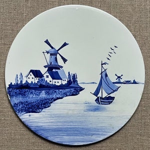 Delft Windmühle Keramik Untersetzer, Keramik Untersetzer, Delft Windmühle Keramik Untersetzer, Keramik Untersetzer, Blau Weiß Keramik, Sternauware Porzellan