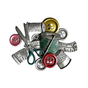 Nähen Thema Zinn Brosche, Vintage Löffel Zinn Näherin Stil Pin, Nähen Notion Thema Zinn Geschenk Pin, Neuheit Zinn Pin