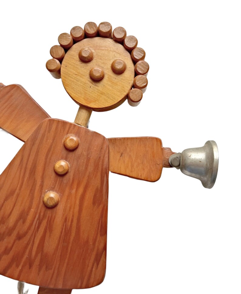 Handmade Vintage Wooden Jumping Doll Wood Folk Doll With Pull Etsy