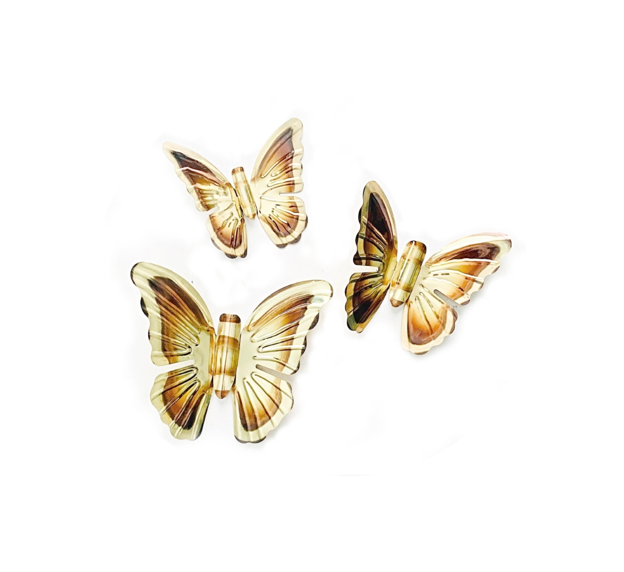 Brass Butterflies Wall Decor, Vintage Gold Metal Butterfly Decor
