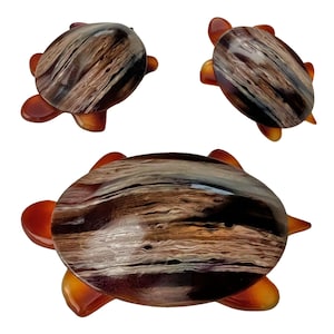 Lea Stein Turtle Pin, LEA STEIN PARIS Vintage Tortoise Brooch, 1970s Acetate Celluose Signed Brooch, Iconic Lea Stein Paris Statement Pin