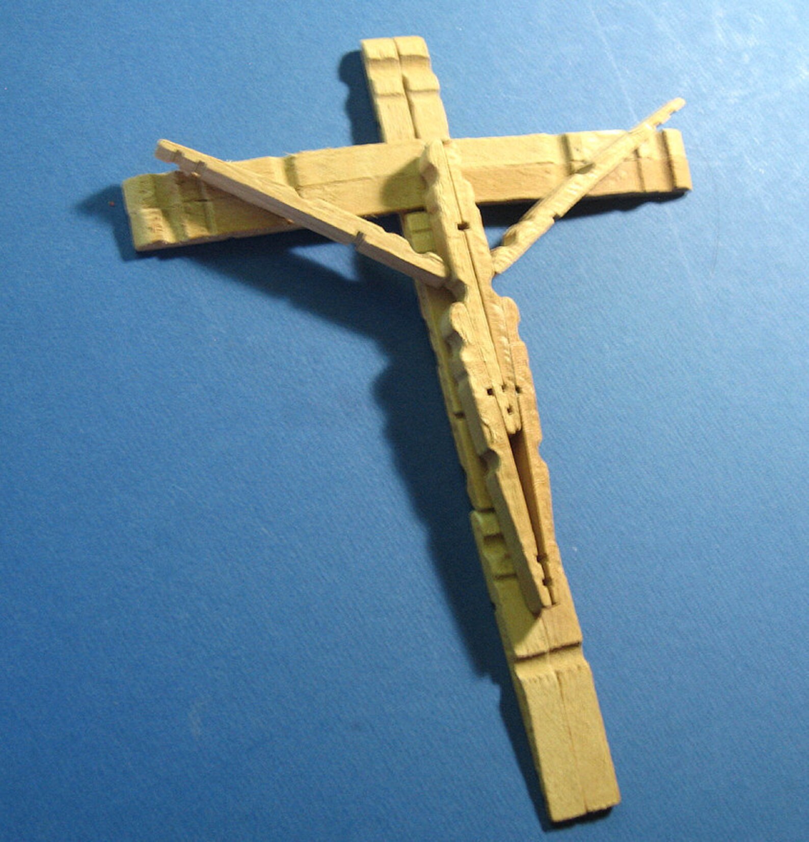 Clothespin Cross Vintage Handmade Rustic Folk Crucifix Etsy