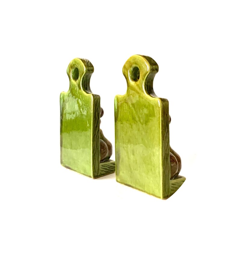 Ceramic Fruit Bookends Cookbook Bookends Vintage Green Etsy