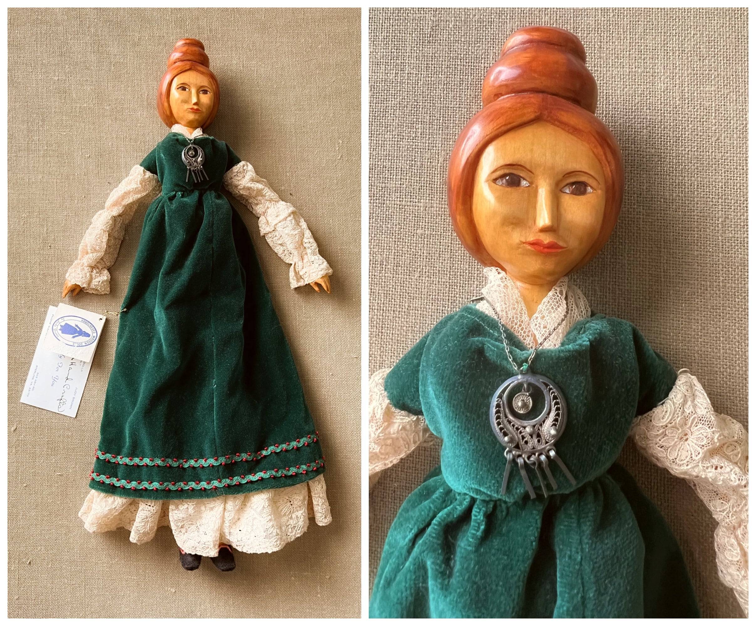 Carved Judy Brown Jointed Doll, 1981 Artist Collectible, 17.5 Inch
