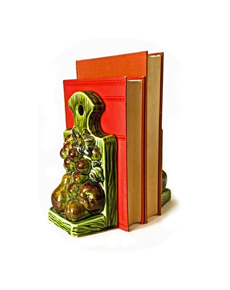 Ceramic Fruit Bookends Cookbook Bookends Vintage Green Etsy