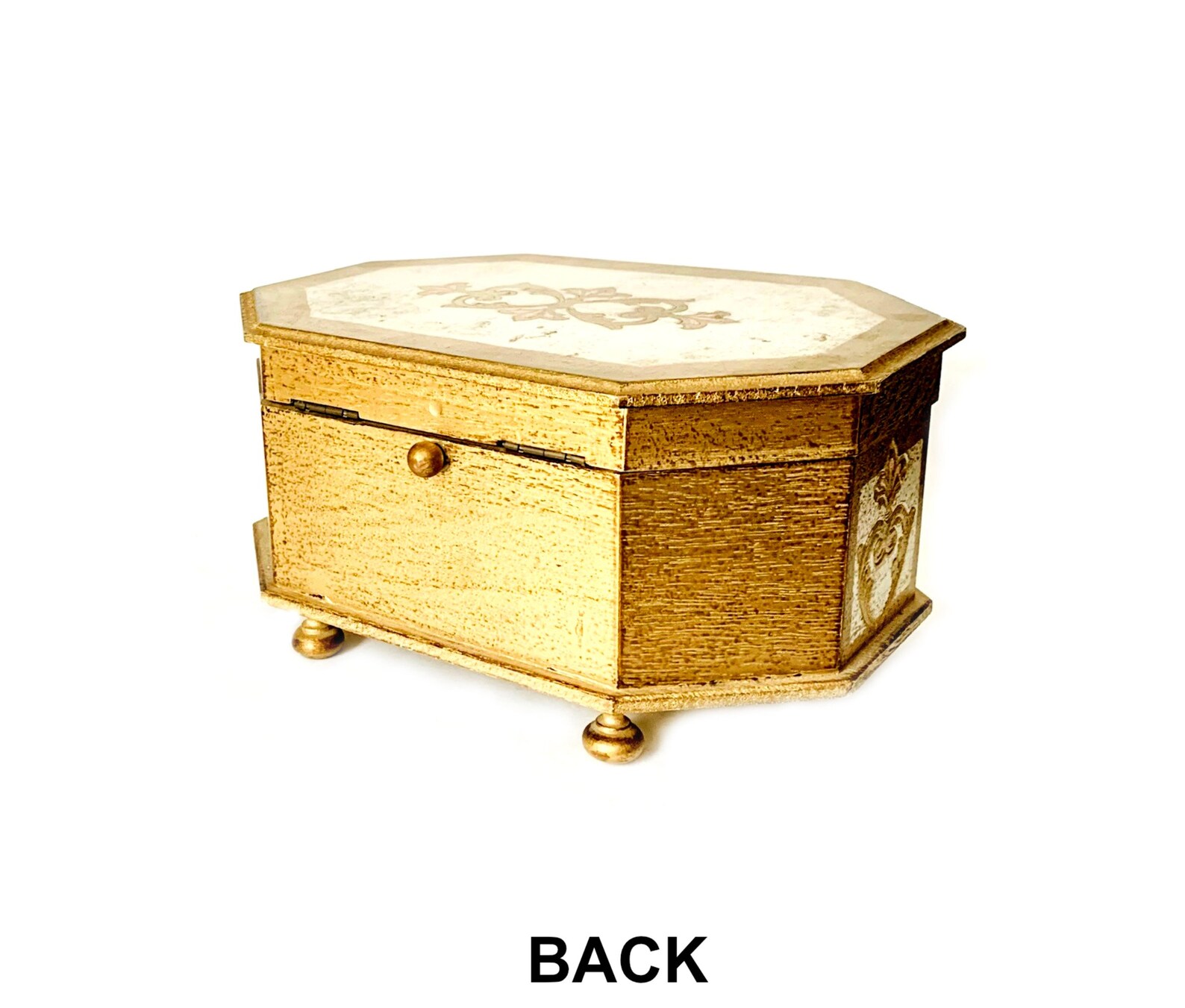 Florentine Style Music Jewelry Box Octagon Shaped Music Box Etsy