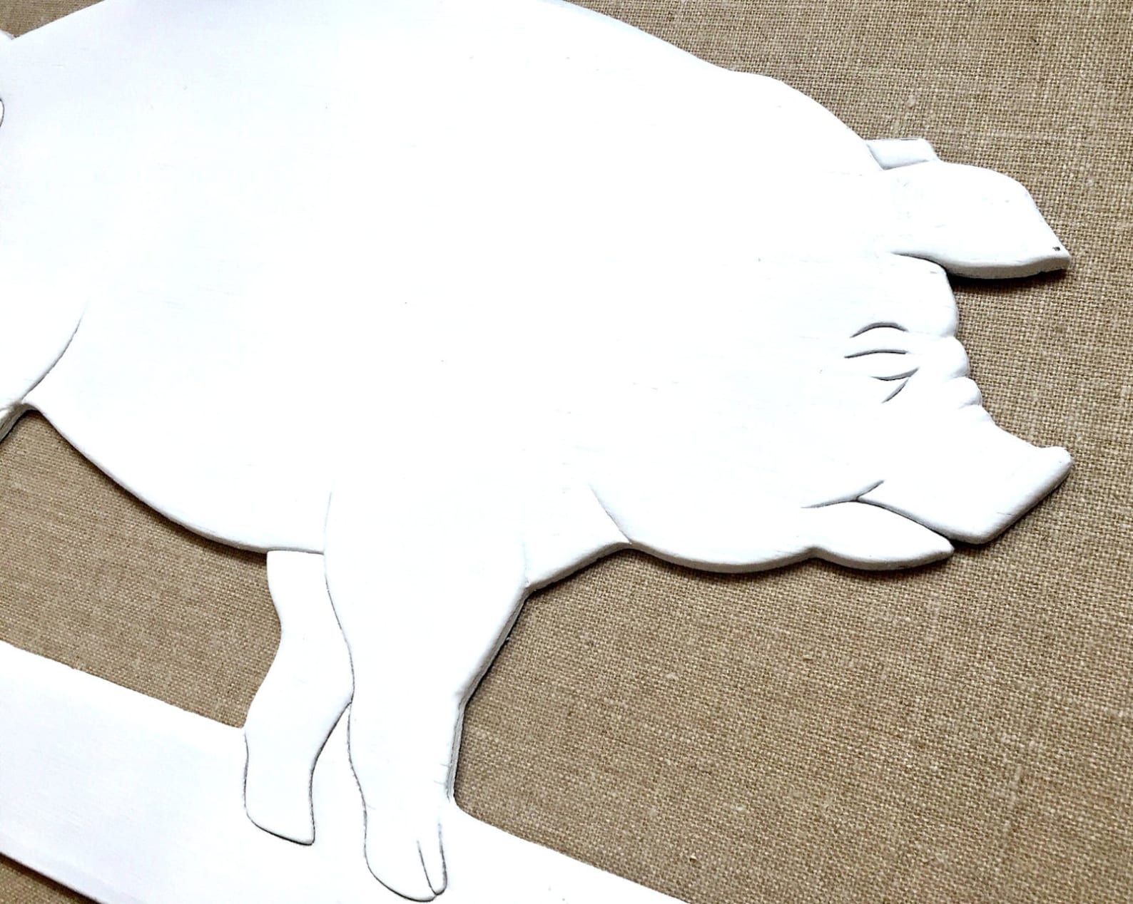 Wood Pig Wall Hanging Vintage White Pig Wall Decor Pressed Etsy