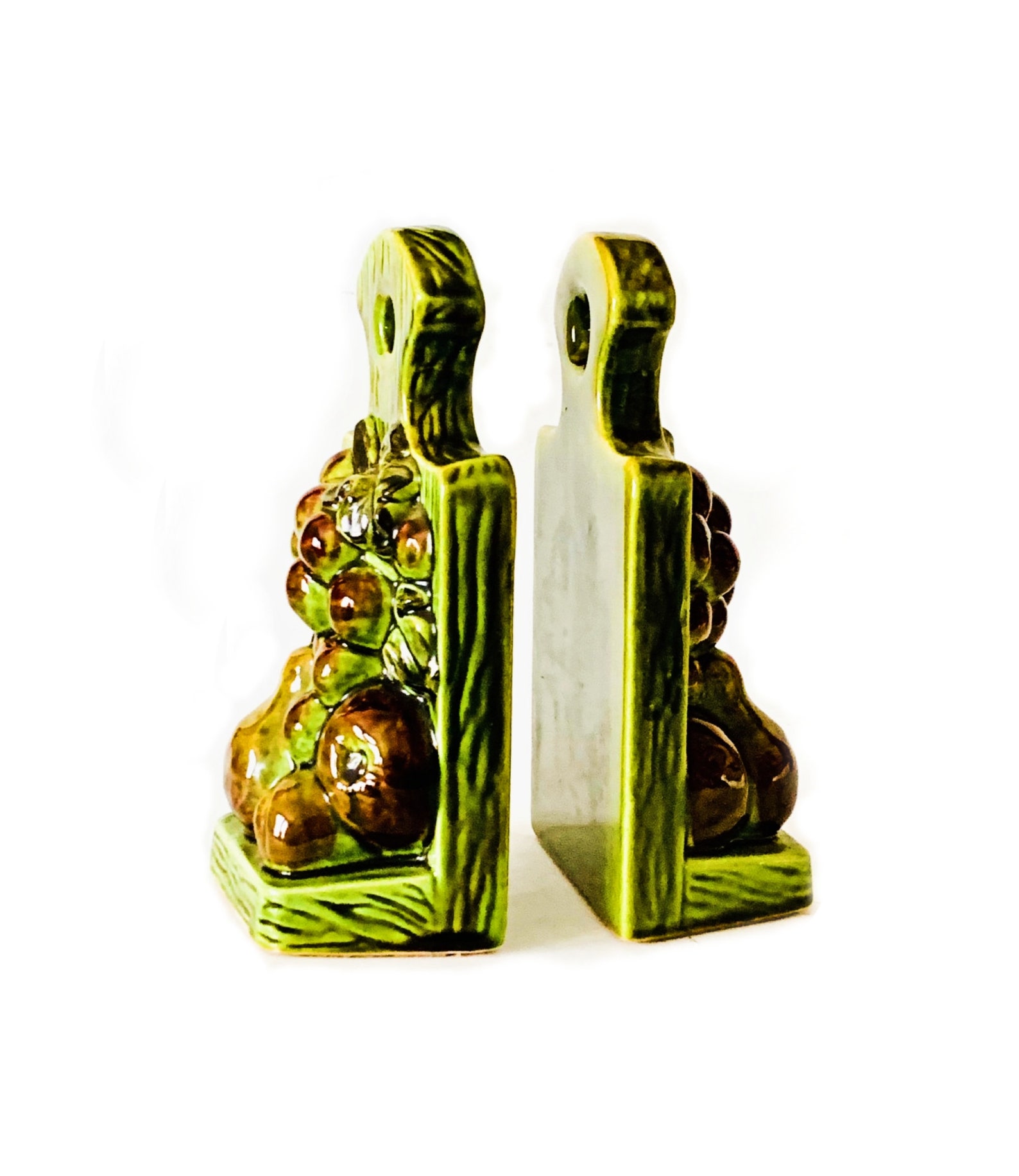 Ceramic Fruit Bookends Cookbook Bookends Vintage Green Etsy