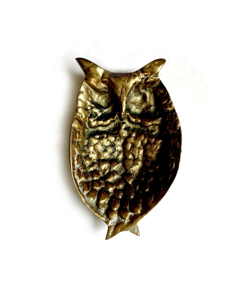 Brass Owl Dish Brass Owl Ring Dish Brass Owl Coin Catcher Etsy