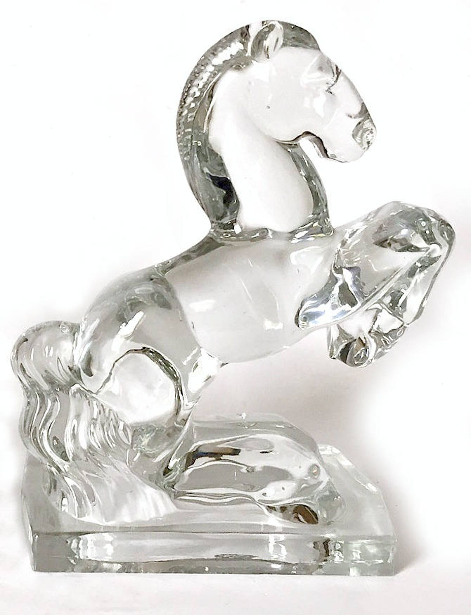 Vintage Glass Horse Bookends Clear Glass Horse Figurines New Etsy