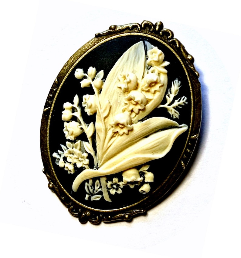 Lily of the Valley Cameo Pin Lily of the Valley Cameo ...