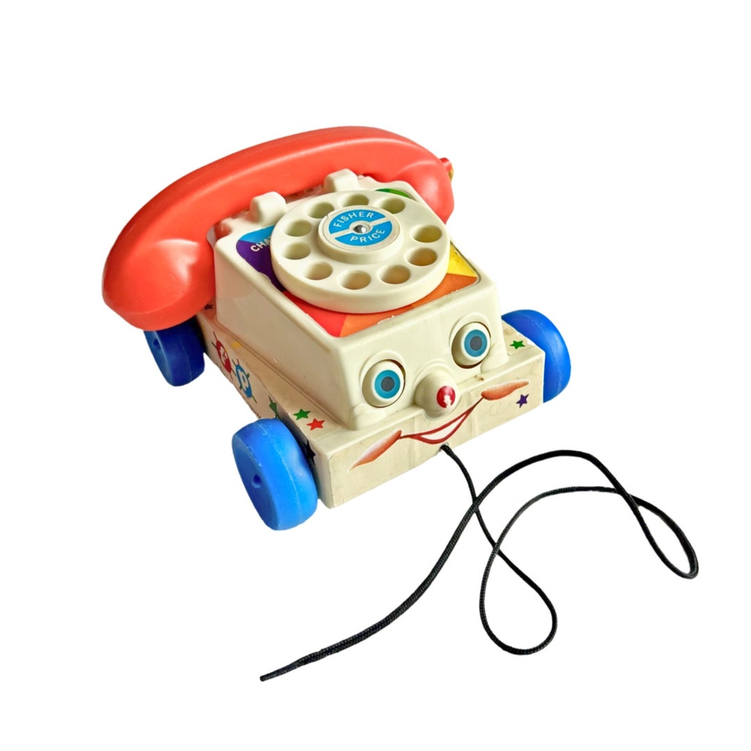 Fisher Price Phone, Chatterbox Phone, Vintage Toy Phone, Pull Toy, Old