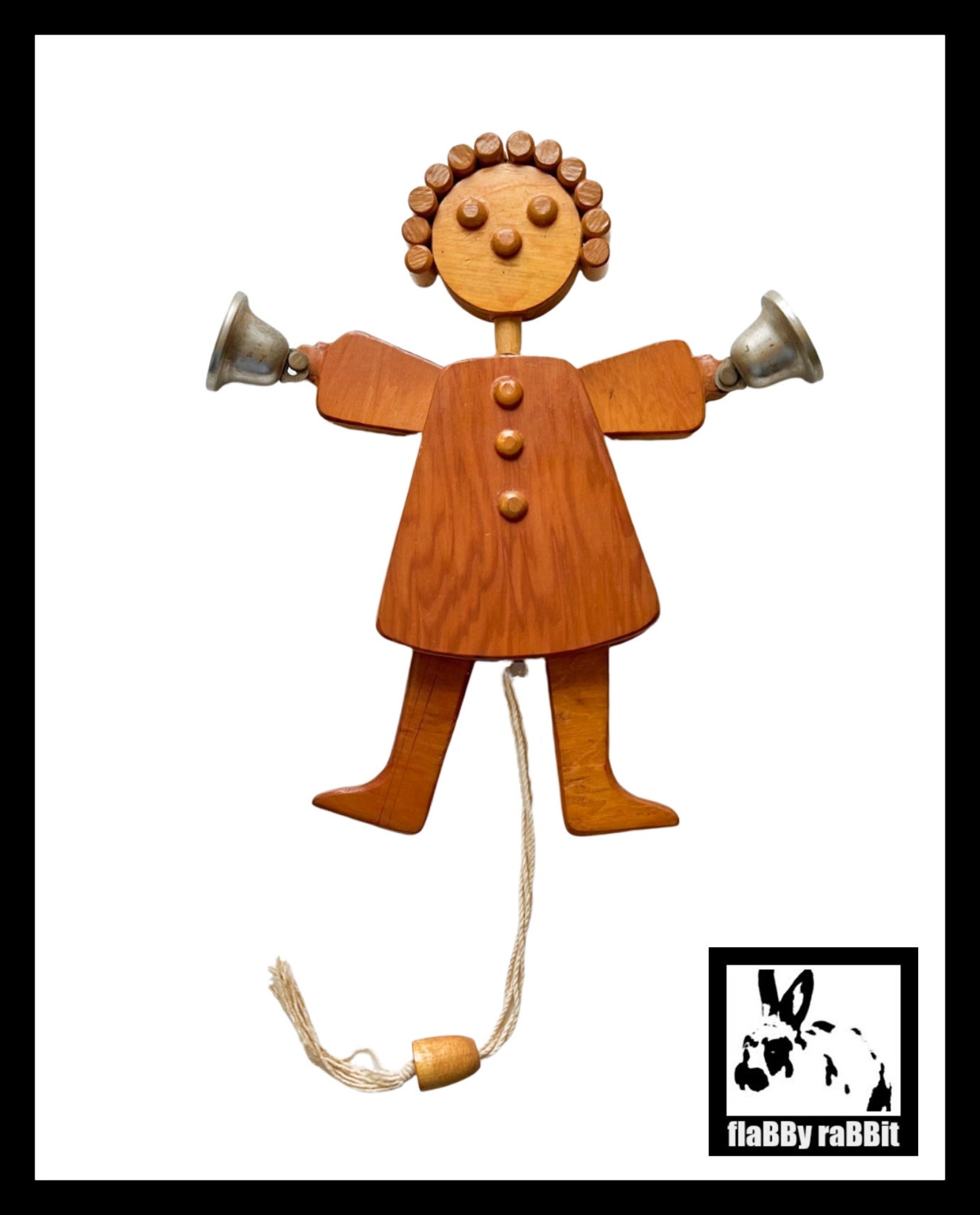 Handmade Vintage Wooden Jumping Doll Wood Folk Doll With Pull Etsy